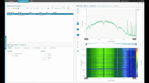 AI-Powered Spectrum Monitoring and Signal Classification GIF showing AI-based spectrum analysis, automatic violation detection, anomaly detection, and signal classification in LS OBSERVER CMS.
